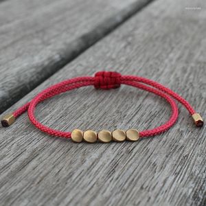 Charm Armbanden Handgemaakte Tibetaanse Boeddhistische Koperen Kralen Armband Knopen Boeddha Touw Verstelbare Lucky Gevlochten Draad Armbanden Voor Vrouwen Mannen