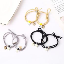 Pulseras de encanto hechas a mano tejidas de doble uso lindo astronauta pareja pulsera headrope para mujeres hombres amantes personalidad cuerda de mano elástica regalo diario