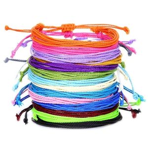 Bracelets porte-bonheur tissé à la main tressé corde pour femmes fille couleur unie été plage mode bijoux livraison directe Dhojn