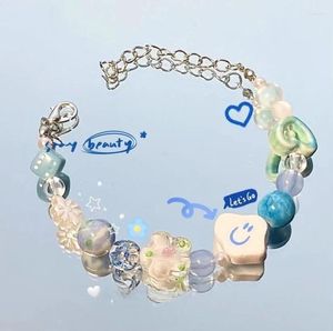 Bracelets de charme Harajuku Creative Cartoon Ins Mignon Frais Vent Froid Perlé Joyeux Visage Bracelet Pour Ami Femmes Doux Cool Punk Accessoires