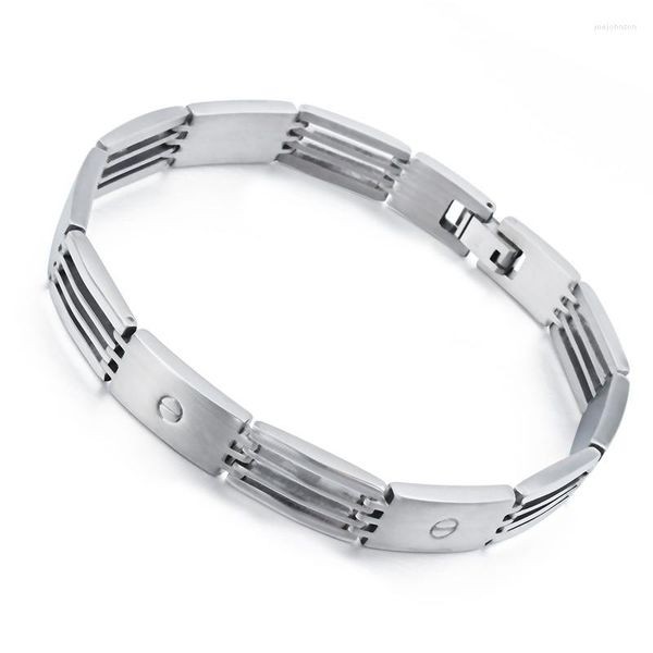 Bracelets porte-bonheur HAWSON Bracelet en acier inoxydable à la mode barre de réglage Bracelet main chaîne bijoux cadeau Hiphop
