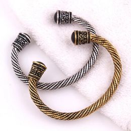 Bracelets à breloques tête Viking, bijoux antiques de couleur or, cadeaux en métal païen surnaturel pour hommes