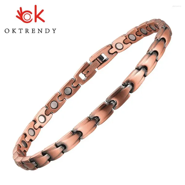 Bracelets de charme Bracelet de thérapie magnétique saine pour les femmes Bracelets de maillons de chaîne en cuivre Bracelet magnétique Drop-Ship