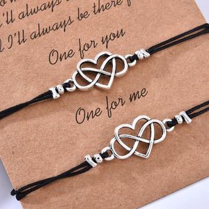 Bedelarmbanden hartvormige handgemaakte zonnebloem gelukkige touw armband bangle vriendschap paar kaart sieraden valentijnsdag cadeaubon