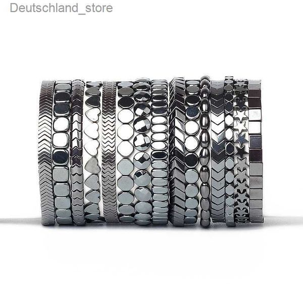 Bracelets de charme Hématite pas de Bracelets magnétiques femme perlée perte de poids pierre naturelle Bracelet magnétique homme minceur soins de santé thérapie bijoux Q230925