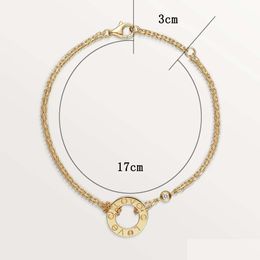 Charm Bracelets High Edition Wrap Chains for Women Girls Ladies Lovers Gift 316L Titanium Steel Fashion Jewelry con 2 Brilliant-C OT8RF