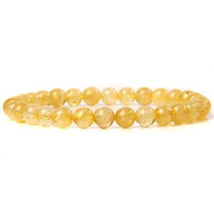 Bracelets de charme Bracelet de perles de Citrines de haute qualité pour femmes hommes AAA Grade jaune Quartz cristal pierre 6 8 MM bracelets extensibles bijoux 231101