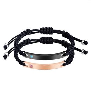 Bedelarmbanden hoogwaardige mode titanium roestvrijstalen armband mannen koppelen mozaïek vriendschap carven groothandel