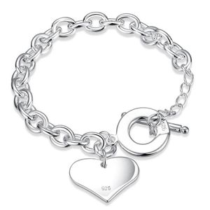 Charm Armbanden Hight Kwaliteit Zilver-kleur Armbanden Hart Liefde Tag Armband Sieraden Voor Vrouwen Gift TO-Clasps2859