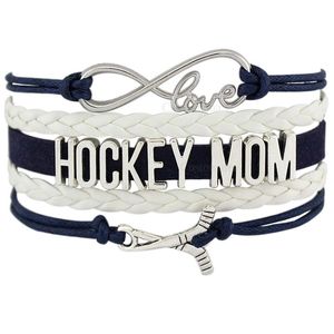 Bedelarmbanden hockey moeder skate sport love infinity dames mannen meisje jongens sieraden cadeau drop -drop -kleur 16 stijlen