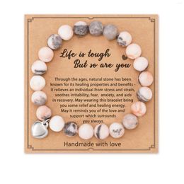 Bracelets de charme HWJQ 8mm Bracelet de perles d'amour en pierre de zèbre rose 6mm 10mm 10g mâle et femelle perlé avec cadeau croisé pour ami