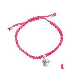 Bedelarmbanden Ik hou van je mam thread geweven gelukkige sieraden voor moederdag cadeau familie zegen touw armband mode drop levering ot0lf