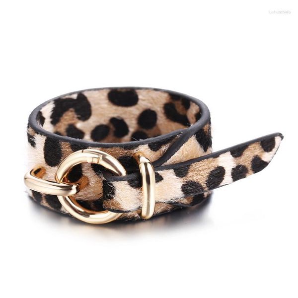 Braccialetti con ciondoli SE TU Bracciale vintage in pelle leopardata per donna 2023 Gioielli eleganti con braccialetti avvolgenti multistrato alla moda