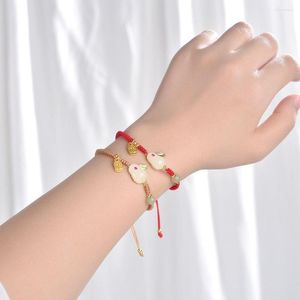Bracelets porte-bonheur Imitation Hetian Jade Style ancien pour filles, bijoux à main pour femmes, bracelets chinois coréens