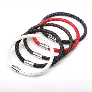 Pulseras de encanto en pulsera de cuero de moda hombres mujeres cobre cierre magnético brazaletes masculinos joyería pareja regalo de Navidad