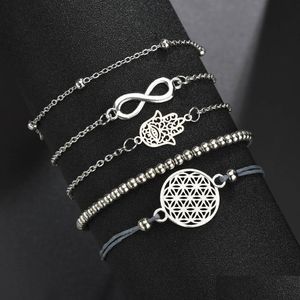 Bedelarmbanden Infinity Fatima Stack Bracelet Women armbanden sieraden sets mode cadeau drop levering dhyxu