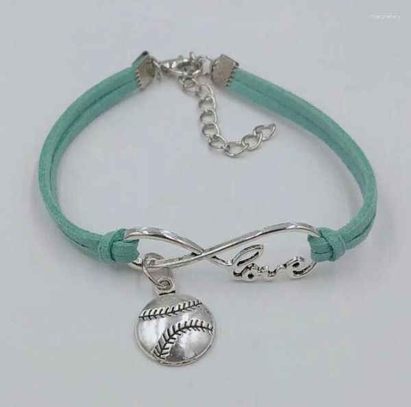 Pulseras con abalorios Infinity Love 8, colgante de béisbol/softball, brazaletes simples para mujeres, hombres, niñas, niños, regalos de joyería Unisex Melv22