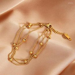 Bracelets de charme INS Bracelet en acier titane à trois couches pour femmes, accessoires hip-hop Y2K doux et personnalisés, cadeau luxueux et charmant pour fille