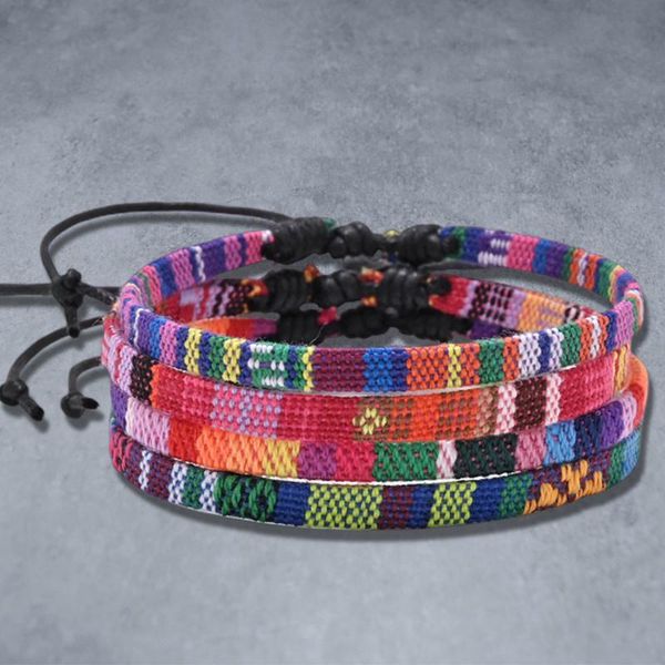 Charm Bracelets Ins Woven Colorful For Women Men Fashion Cotton Cuerda trenzada en la mano Joyería Regalo CoupleCharm