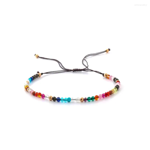 Bracelets de charme perles de 3 mm naturelles irrégulières yoga enveloppe tressée pour hommes femme corde bracelettes couleur charmes