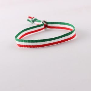 Pulseras con dijes Pulsera con la bandera de Italia Cinta De La República. Hilo de tela ajustable republicano