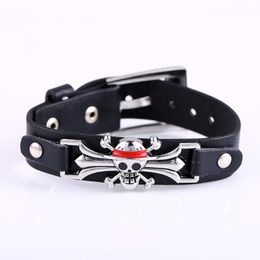 Bracelets de charme J-J Anime une pièce bracelets en métal bracelet en cuir Punk bracelet bijoux manchette décontracté femmes hommes Pulsera