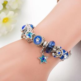 Bracelets porte-bonheur JanYee Pulcera avec étoile lune pour femmes bricolage perles Fit Pan bracelets bijoux goutte B22057