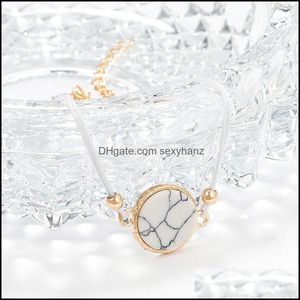 Bracelets porte-bonheur bijoux 4 pièces Punk coton gland perlé pour les femmes 2021 chaîne de pop-corn motif de marbre Bracelet ensemble mode fête livraison directe