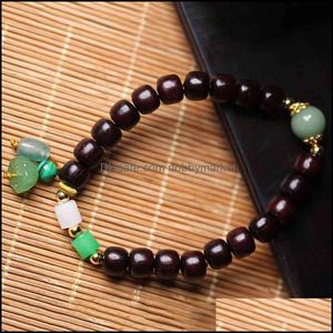 Bedelarmbanden Sieraden Bloed Sandelhout Armband Zambia 7 * 8 Oude Pearl met Moonlight Steen Womens Simple Drop Levering 2021 LCBMP