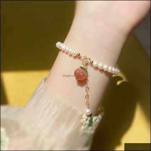 Bedelarmbanden sieraden armband perzik menselijk vrouwelijk 2021 Zuid -Danshui Pearl Design door niche bosdruppel levering mlo1g