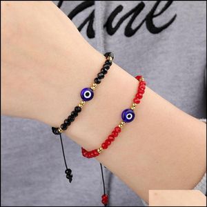 Charm Armbanden Sieraden Gevlochten Evil Blue Eye Armband Handgemaakte Colorf Kristal Kralen Voor Vrouwen Meisje Drop Levering 2021 Qvsrl