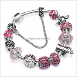 Pulseras con dijes Marca de joyería Correa de reloj de acero inoxidable Clásico Europeo y americano Moda Pulsera de acero de titanio Pareja Entrega de gotas 20