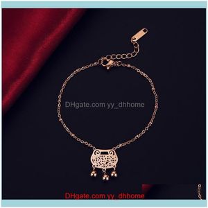 Bedelarmbanden sieraden Chinees retro geluk slot modieus eenvoudig rosé goud voortreffelijk temperament mevrouw schattige bel armband zegendruppel