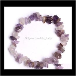 Charm Bracelets Jewelry Drop Delivery 2021 15 Color Natural Healing Crystal Sodalite Chip 18Cm Stretch Mixed Gemstone Chakra Fashion Men Wome