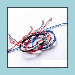 Bedelarmbanden sieraden mode Turkse hamsa hand geluk rood touw blauw kwaad Ey Bracelet Drop levering 2021 VB3RI