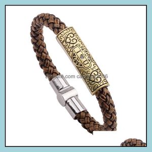 Bedelarmbanden sieraden mannen lederen handgemaakte wrap polsbandjes armbanden voor man mode joodse groothandel 0784wh drop levering 2021 vaisc