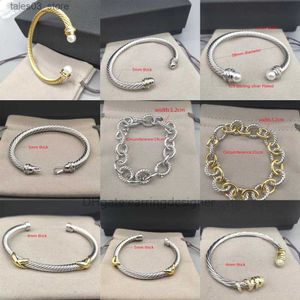 Bracelets de charme Bijoux Hommes Dy Trend Bracelet Gold Designer Femmes Platine Twisted Fil Chaud Tête Ronde Plaquée Chanvre Mode Polyvalent Vente Bijoux Q231025