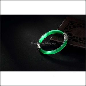 Bedelarmbanden sieraden natuurlijke hoogwaardige katten oog jade groene armband sterling sier stuurcertificaat drop levering 2021 ppiam