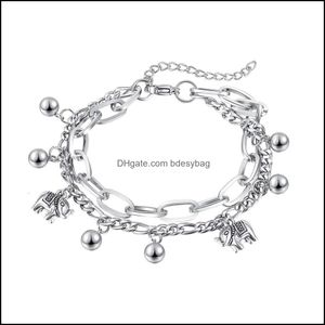 Bracelets de charme Bijoux Opk Mode Classique Elephant Ball Accsori Hip Hop Net Rouge Titane Acier Nouveau Bracelet Drop Livraison 2021 Jz8Kc