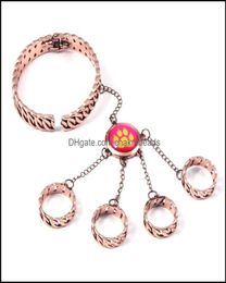 Bedelarmbanden sieraden Reddy Girls Ring Bracelet Set Jeka Couffaine Cat Claw kan worden geopend GLOT G DHM9P8107331