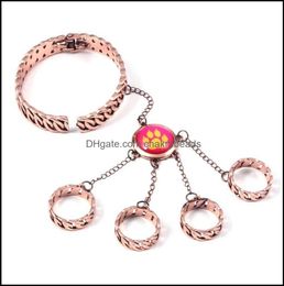 Bedelarmbanden sieraden Reddy Girls Ring Bracelet Set Jeka Couffaine Cat Claw kan worden geopend Gesloten G DHM9P1096079