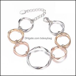 Bedelarmbanden sieraden eenvoudige cirkels vrouwen armbanden goudmix kleur pseira feminina geometrische br d8m