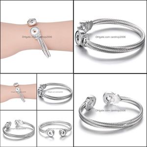 Bedelarmbanden sieraden snap knop armband eenvoudig ontwerp sier vergulde 12 mm uitwisbare gember snaps drop levering 2021 lbs2r