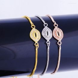 Bracelets porte-bonheur bijoux Vintage Zircon perles à lèvres femmes Bracelets artisanat cuivre chaîne carrée amitié Bracelet cadeaux