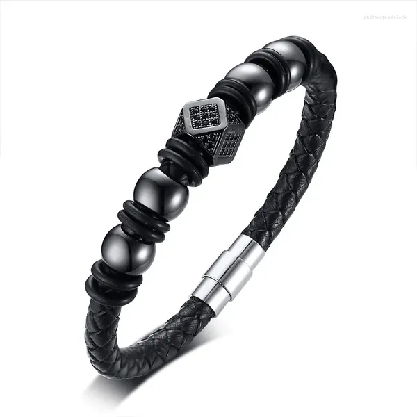 Bracelets de charme JHSL en cuir véritable hommes déclaration bracelets bijoux de mode cadeau pour petit ami arrivée fournisseur de livraison directe