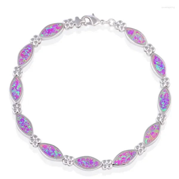 Bracelets de charme JLB-084 en gros forme d'oeil de cheval forme rose opale bijoux de mode bracelet prix d'usine pour les filles cadeau et la Saint-Valentin