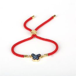 Bracelets de charme Kejialai fil rouge chaîne corde tressée à la main réglable pour femmes hommes enfants Druzy pierre papillon bijoux cadeau 12785
