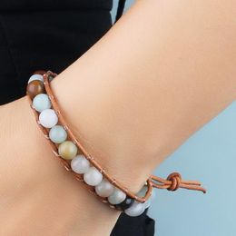 Bedelarmbanden kelitch kralen voor vrouwen kristal boho lederen wrap armband verstelbare sieraden bransoletki pulsera groothandel