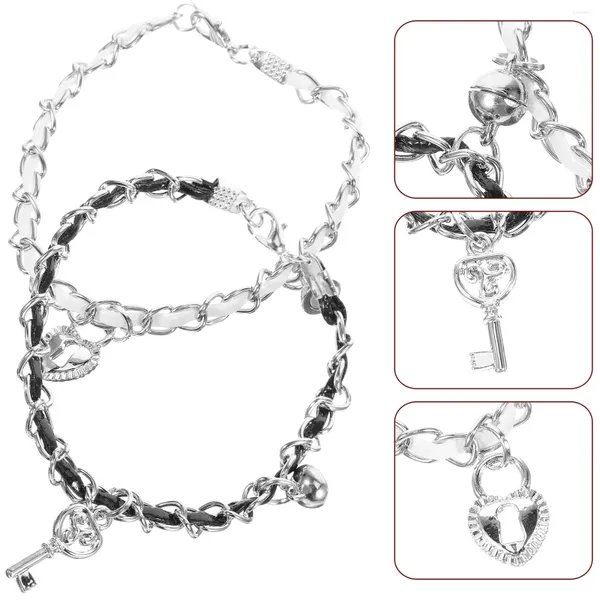 Bracelets à charme bracelet clés bracelet créatif Valentin pour les couples en acier inoxydable