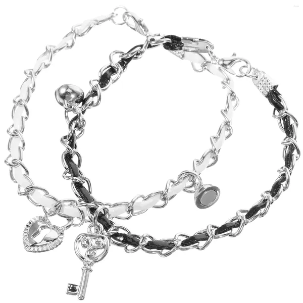 Bracelets à charme Bracelet de serrure clé Valentine pour couples bijoux amateurs de décoration assorties